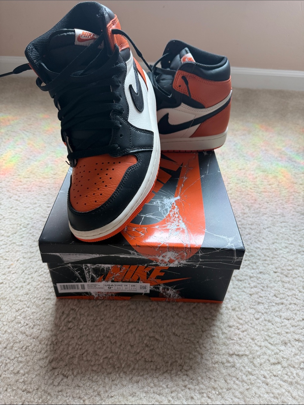 Nike Men’s Sneakers Black White Orange High-Top